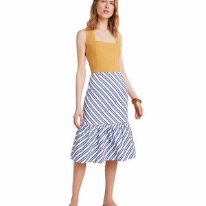 NWT Anthropologie Ryanne Flounced Midi Skirt 10